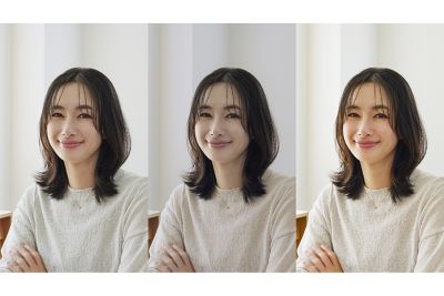 Три фотографии одной и той же женщины с разными примененными фильтрами.