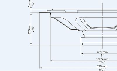 XS-680GS 揚聲器的技術圖紙，顯示尺寸