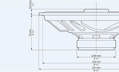  Technical drawing image of the XS-690GS speaker, displaying dimensions