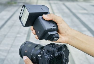 Image of metal shoe foot with rugged side frame under the flash