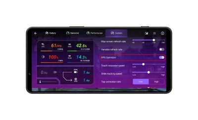 Poziomy obraz ekranu telefonu pokazujący czas pracy na baterii i procentowe użycie przez aplikacje