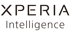 Czarne logo XPERIA Intelligence na białym tle