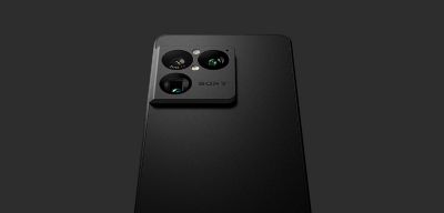 Rear view of black phone with SONY logo and three camera lenses.