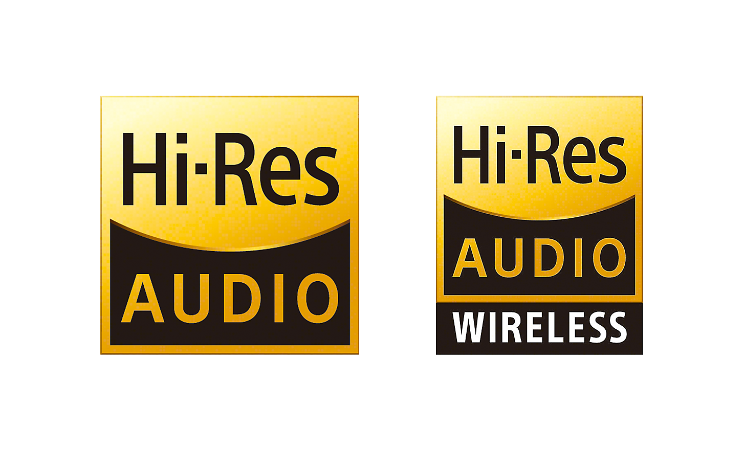 Logos for Hi-Res Audio and Hi-Res Audio Wireless