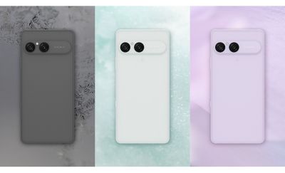 Variantes de color del smartphone Sony Xperia 10 VIII en gris esmerilado, blanco glacial y lila suave