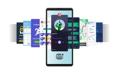 Demostración de multitarea de un smartphone que muestra varias apps ejecutándose simultáneamente para destacar el alto rendimiento de la memoria RAM