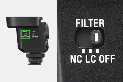 Imagen del producto en la que se muestran los interruptores de control del atenuador y del filtro