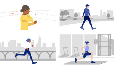 Ảnh ghép minh họa cho thấy mọi người đang nghe nhạc và tham gia vào nhiều hoạt động ngoài trời đa dạng