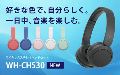 好きな色で、自分らしく。一日中、音楽を楽しむ。　ワイヤレスステレオヘッドセットWH-CH530　NEW