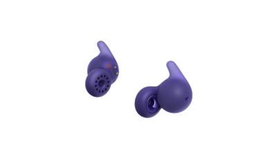 Slide show of the violet LinkBuds Open earbuds shown at different angles