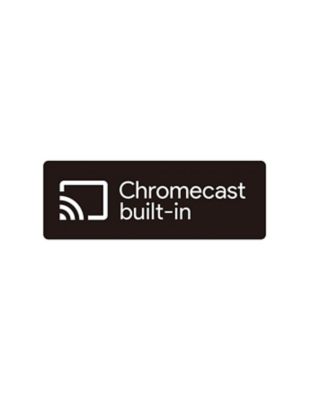 תמונה של הלוגו של Chromecast built-in על רקע שחור