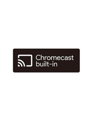 Slika logotipa Chromecast built-in na črnem ozadju