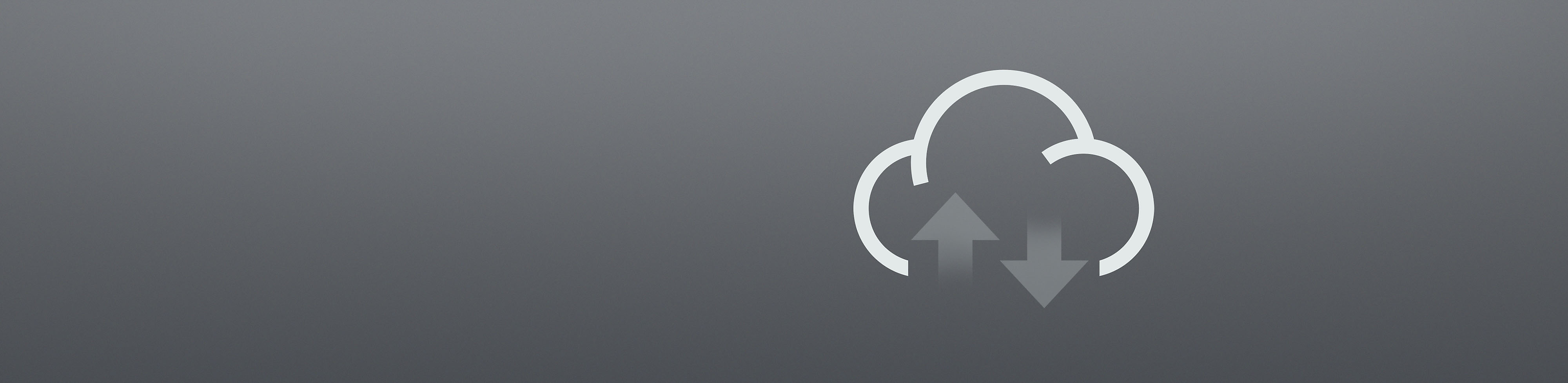 Grey icon of upload/download from the cloud