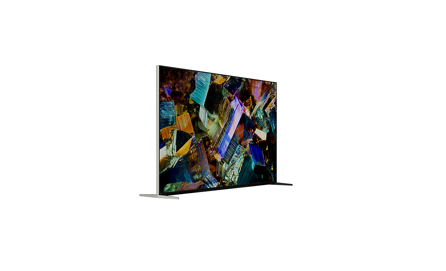 Klizni prikazivač od 360 stepeni za Z9K Series na kom se vidi TV u prikazu od 360° i snimak ekrana sa raznobojnim kristalima