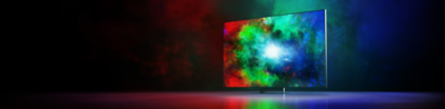 BRAVIA Theatre Trio וטלוויזיית BRAVIA True RGB עם מסך צבעוני.