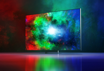 BRAVIA Theatre Trio וטלוויזיית BRAVIA True RGB עם מסך צבעוני.