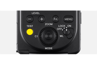Primer plano de los botones del producto, que ofrecen un control rápido, intuitivo y directo del nivel de luz