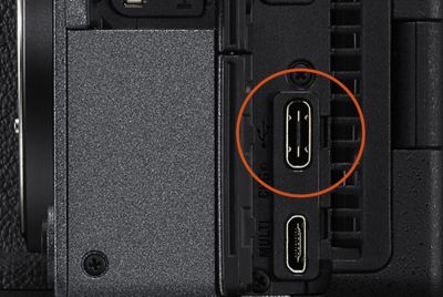 ภาพของขั้วต่อ USB Type C บน FX3