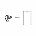 Schéma znázorňující sluchátka INZONE Buds připojená ke smartphonu prostřednictvím technologie LE Audio