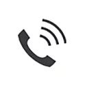 Icono de auricular de teléfono para la calidad de llamada