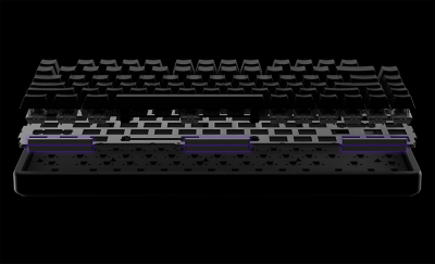 Vista en capas de la estructura del INZONE KBD-H75