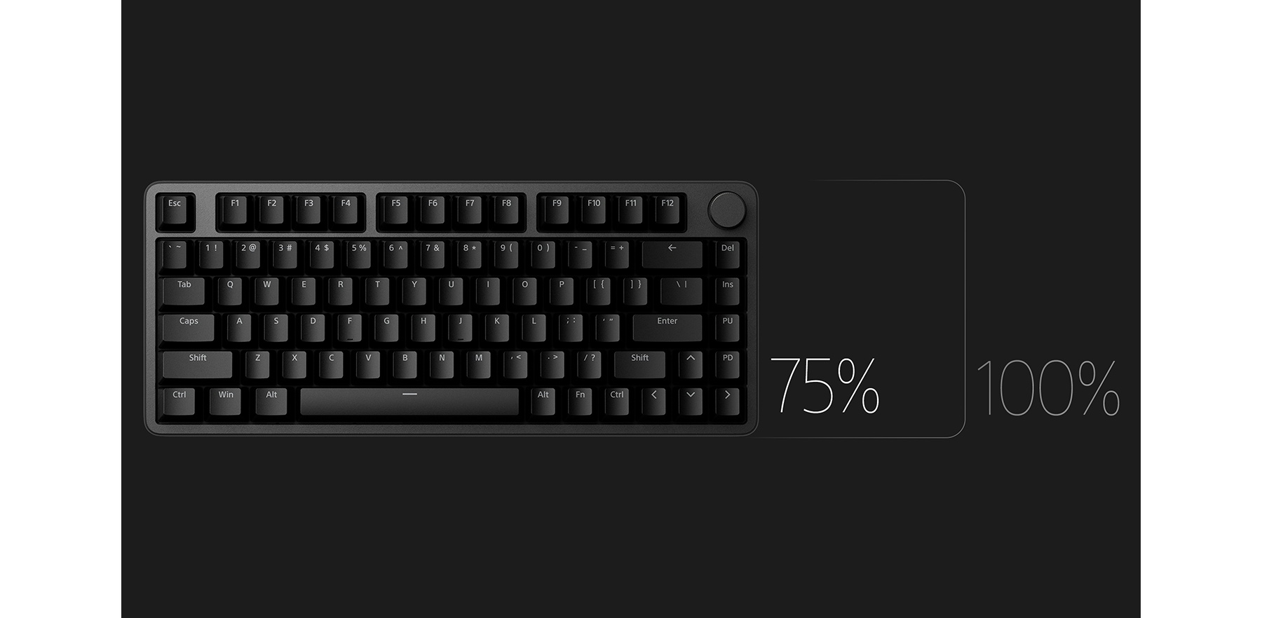Sony INZONE KBD-H75 compact 75 percent keyboard compared with full size keyboard