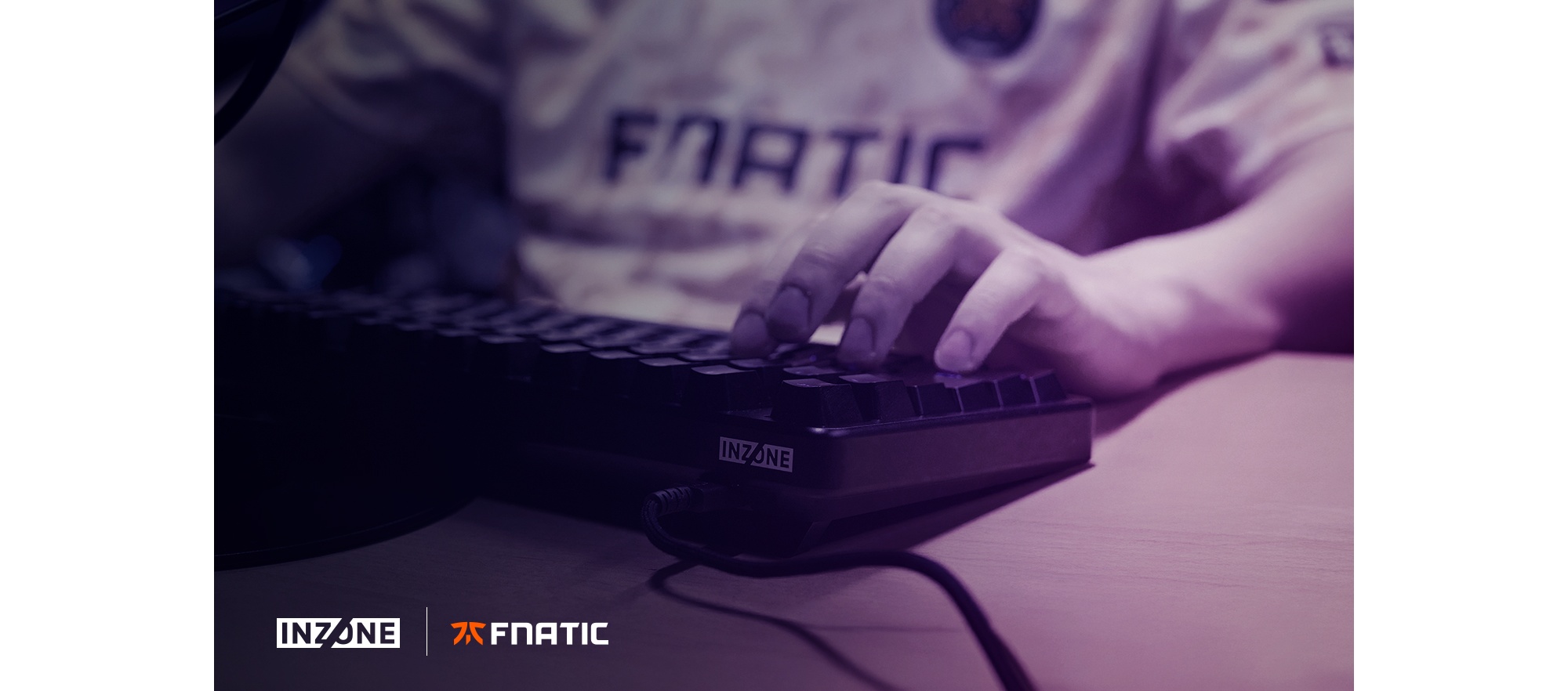Fnatic esports player using Sony INZONE KBD-H75 gaming keyboard