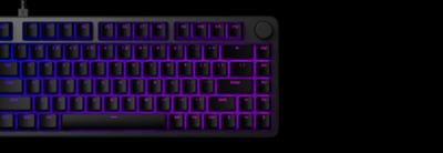 具備 RGB 背光功能的 INZONE KBD-H75 電競鍵盤俯視圖