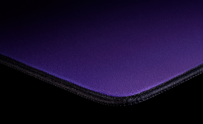 Close-up of stitched edge on mouse pad.