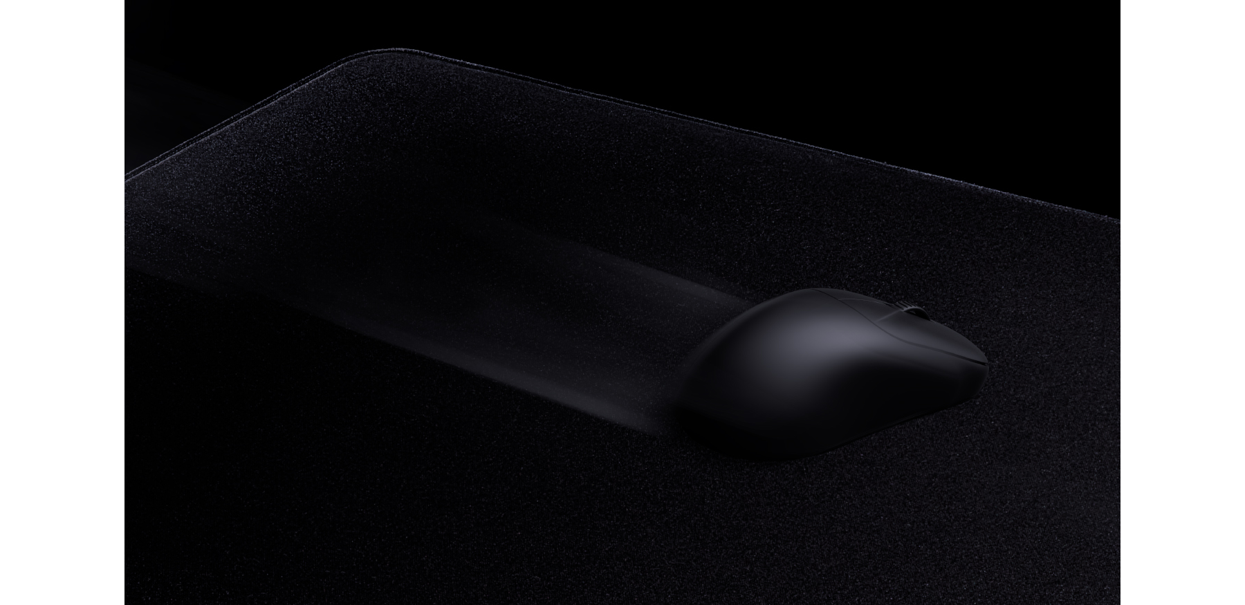 Gaming mouse moving across thick Sony INZONE Mat-F mousepad