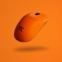 An orange mouse on an orange background