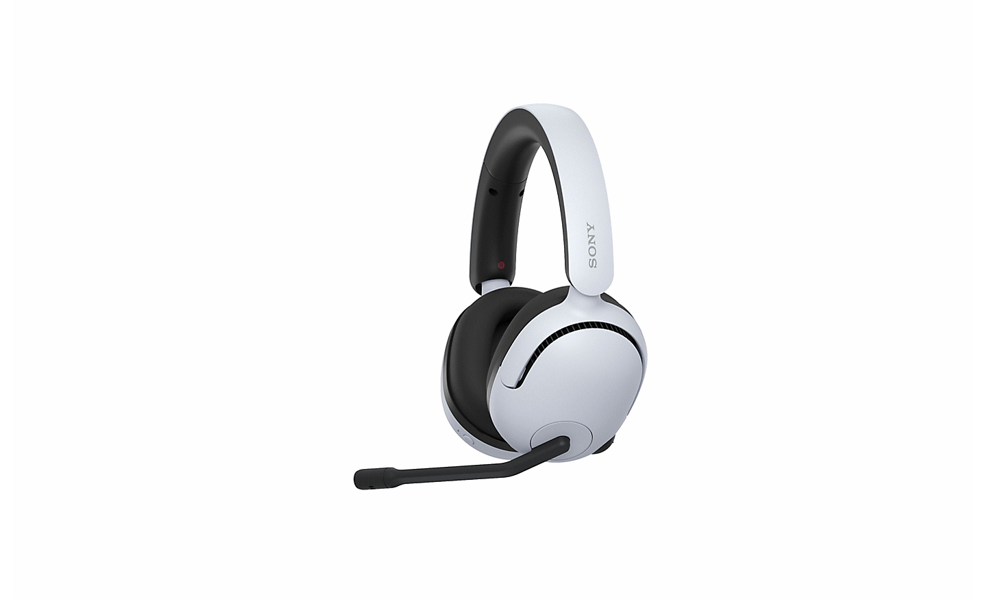 Various images of the white INZONE H5 headphones shot at different angles