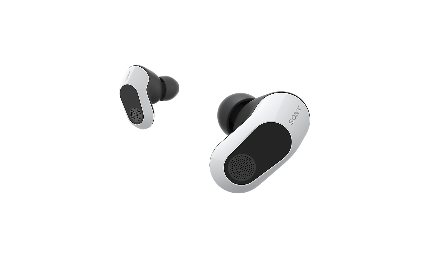 Various images of the INZONE Buds headphones shot at different angles