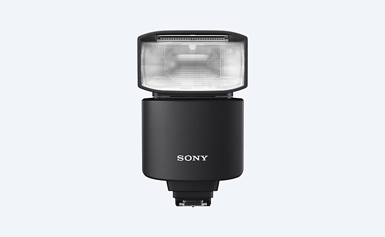 Đèn flash kết nối radio không dây bên ngoài Sony HVL-F46RM nhìn từ góc nghiêng