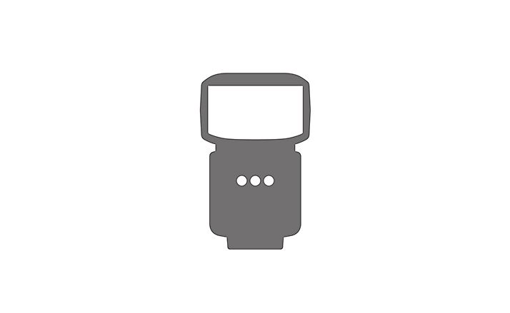 Grey external flash unit icon