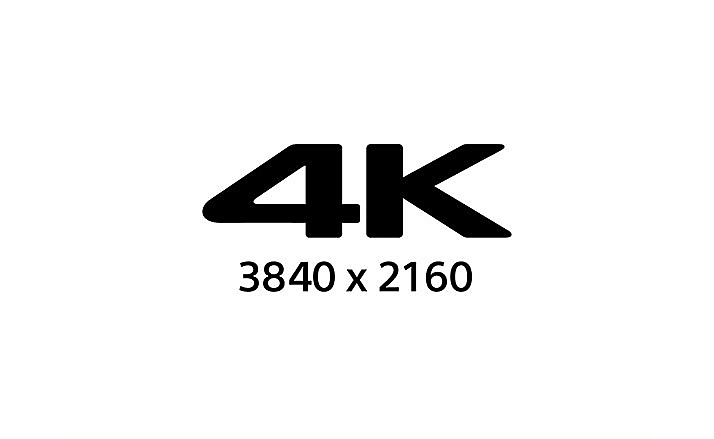 סמל 4K על גבי רקע לבן
