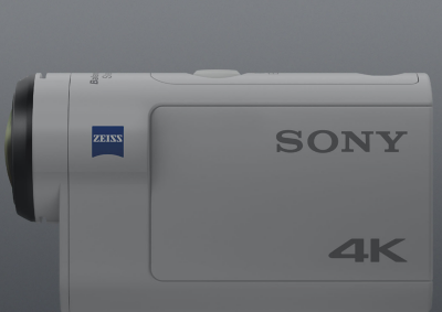 Vista lateral da Action Cam 4K da Sony