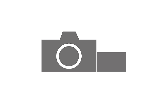 Icône grise d'un appareil photo avec écran pivotant sur le côté