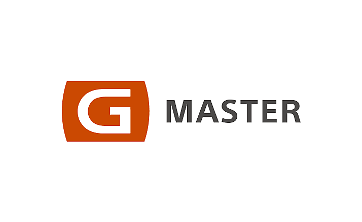 Logotipo negro de un objetivo G Master