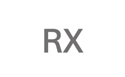 Lettres RX en gris