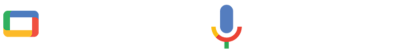 Logotipos de Google TV y Hey Google