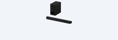 Angled view of BRAVIA Theater Bar 6 soundbar and subwoofer