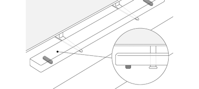Sleek and stable with soundbar foot