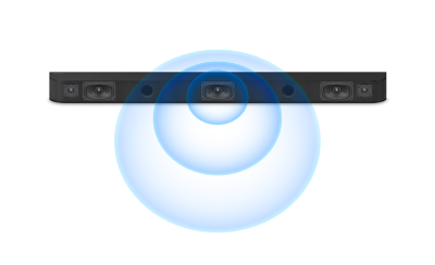 Enceinte centrale du BRAVIA Theatre System 6 avec onde sonore accentuée.