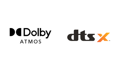 Logos Dolby Atmos et DTS:X
