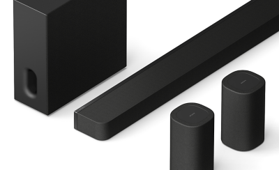 Close-up of the BRAVIA Theatre Series showcasing sleek design with hidden cables.