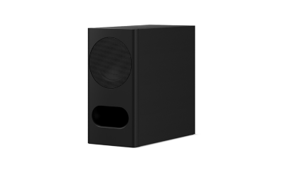 Angled BRAVIA Theatre Bar 5 with wireless subwoofer