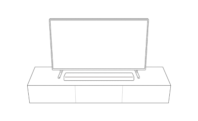 Diagram showing BRAVIA TV with BRAVIA Theatre Bar 5 positioned in front for a minimal setup.