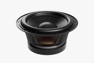Close-up of a single speaker driver used inside the subwoofer