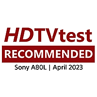 A imagem do logótipo HDTV Test Recommended.